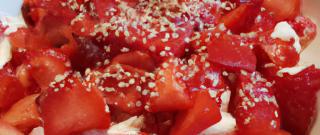 Strawberry Whip in a Black Sesame Tuile Photo