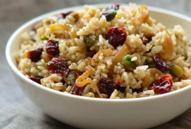 Rice Pilaf with Caramelized Onion, Orange, Cherry & Pistachio Photo 1