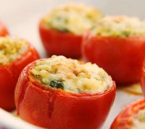 Stuffed Tomatoes with Pesto Sauce Photo