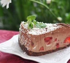 Strawberry Cheesecake with Chocolate Photo