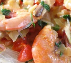 “Flambe” Shrimps in the Cream Sauce Photo