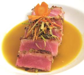 Carrot and Wasabi Crusted Yellowfin Tuna Photo