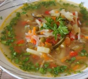 Cabbage Soup with Pickled Cucumbers Photo