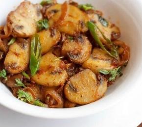 Indian Style Fried Mushrooms Photo