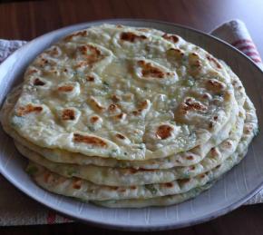 Green Onion Garlic Naan Bread Photo