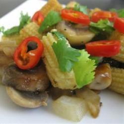 Stir-Fried Mushrooms with Baby Corn Photo