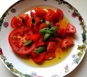 Fresh Tomato and Basil Salad Photo