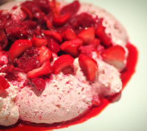 Strawberry Malted Milk Meringues Photo