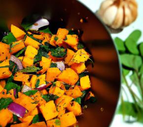 Pumpkin Spinach Onion Curry Photo