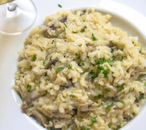 Mushroom Risotto With Creamy Sauce Photo