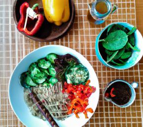 Vegan Rainbow Salad with Sesame Ginger Dressing Photo