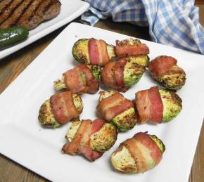 Air Fryer Bacon Wrapped Brussels Sprouts Photo