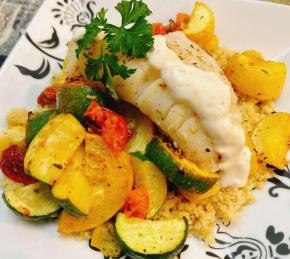 Pan-Seared Cod with Lemon Aioli Photo