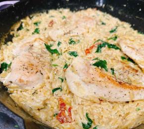 Creamy Chicken Boursin Orzo Bake Photo