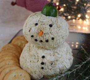 Snowman Cheese Ball Photo