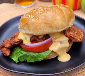 Spicy Chicken Burger with Beer Cheese Sauce Photo