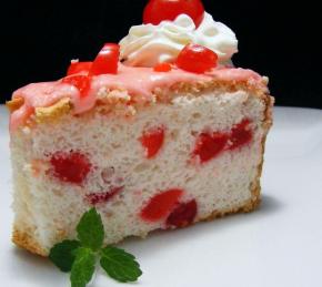 Cherry Angel Food Cake Photo