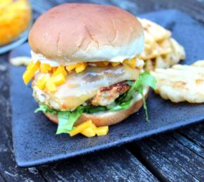 Spicy Chicken Burgers With Mango Salsa Photo