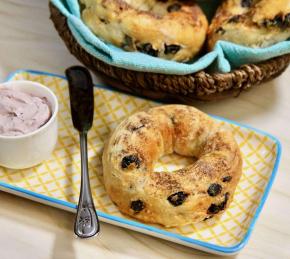 2-Ingredient Dough Air Fryer Blueberry Bagels Photo