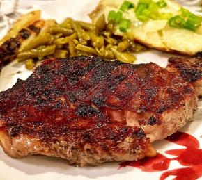 Charcoal-Grilled Ribeye Steak Photo