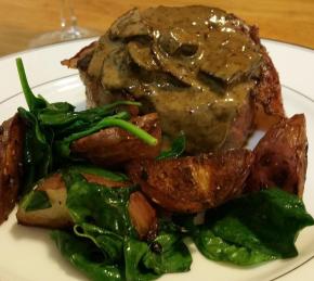 Crab-Stuffed Filet Mignon with Whiskey Peppercorn Sauce Photo