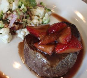 Filet Mignon and Balsamic Strawberries Photo