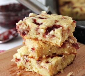 Raspberry-White Chocolate Blondies Photo