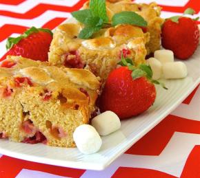 Strawberry-Marshmallow Blondies Photo