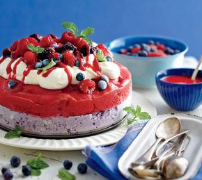 Red, White, and Blue Ice-Cream Cake Photo