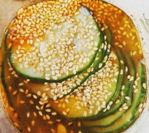 Japanese-Style Pickled Cucumber (Sunomono) Photo