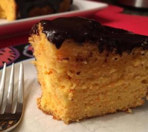 Brazilian-Style Carrot Cake with Chocolate Sauce Photo