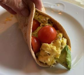 Avocado and Egg Breakfast Burrito Photo