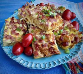 Overnight Breakfast Bake with Ham, Cheese, and Croissants Photo