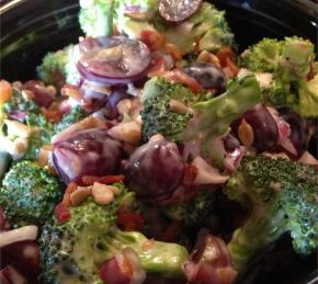 Broccoli Salad with Red Grapes, Bacon, and Sunflower Seeds Photo