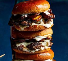 Mushroom Swiss Smash Burgers with Truffle Sauce Photo