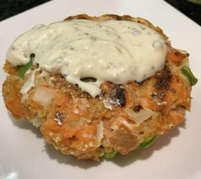 Salmon Burgers with Lemon Basil Mayo Photo