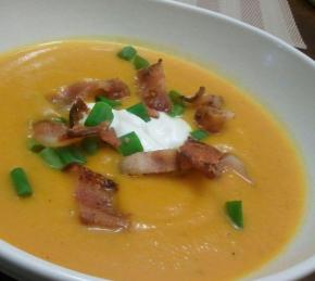 Roasted Butternut Squash Soup with Apples and Bacon Photo