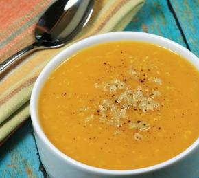 Creamy Butternut Squash Soup with Fresh Ginger and Quinoa Photo