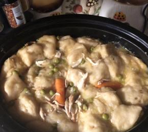 Healthier Slow Cooker Chicken and Dumplings Photo