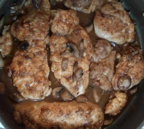 Chicken Marsala Over White Rice Photo