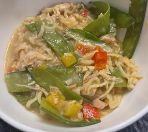 Creamy Green Curry Chicken Ramen Photo