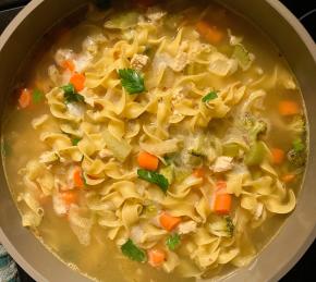 Chicken Noodle Soup with Egg Noodles Photo