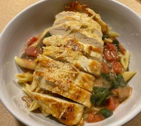 Penne Rosa with Parmesan Crusted Chicken Photo
