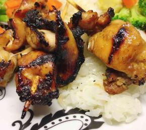 Grilled Teriyaki Chicken Thigh Skewers Photo