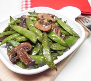 Air Fryer Teriyaki Snap Peas and Mushrooms Photo