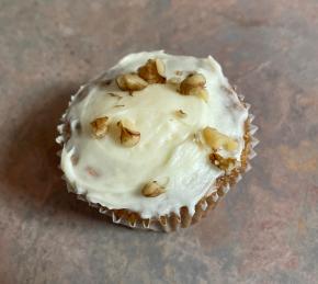 Carrot Cupcakes with White Chocolate Cream Cheese Icing Photo