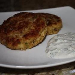 Crab Cakes with Cilantro-Sour Cream Sauce Photo