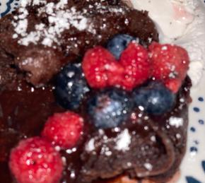 Molten Chocolate Cakes with Sugar-Coated Raspberries Photo