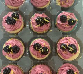 Lemon Cupcake with Blackberry Buttercream Photo