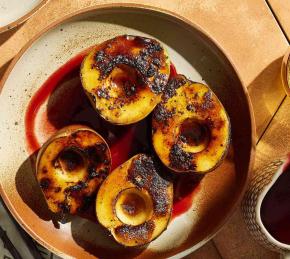 Charred Spiced Pears with Smoky Vanilla-Cherry Sauce Photo